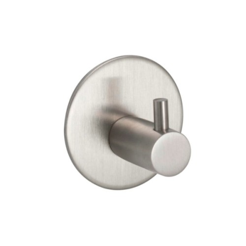 CONTEMPORARY SINGLE ROBE HOOK ON SELF ADHESIVE ROUND BASE